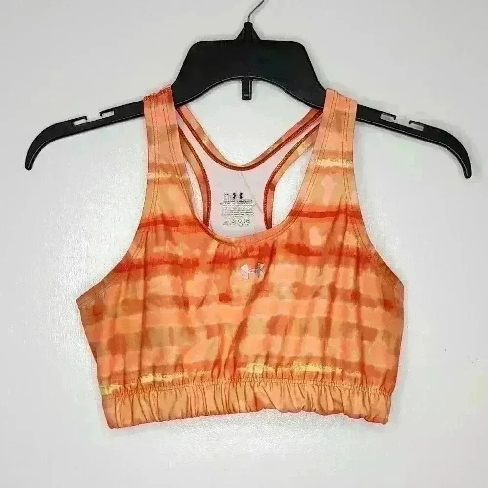 Medium (34-36)  Under Armour Orange Tie Dye Racerback Sports Bra